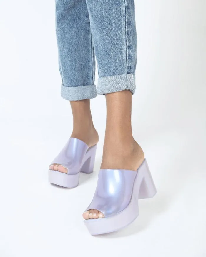 Women Mule Pearly Blue Melissa Heels