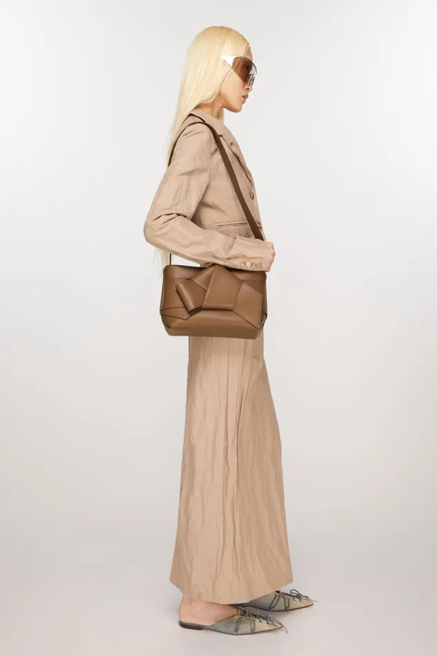 Women Musubi Shoulder Bag Camel Brown Acne Studios Bags