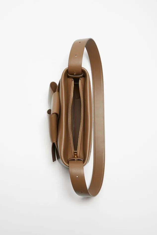 Women Musubi Shoulder Bag Camel Brown Acne Studios Bags