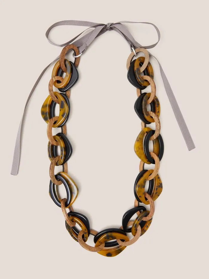 Women NECKLACES White Stuff Zinnia Long Chain Necklace Brown Multi Women NECKLACES White Stuff Zinnia Long Chain Necklace Brown Multi