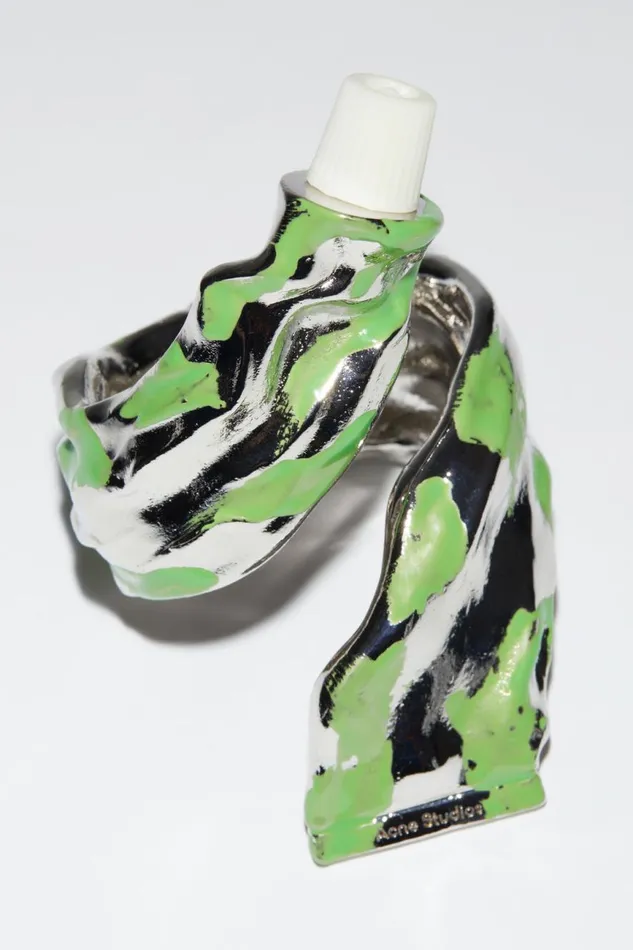 Women Paint Tube Bracelet Silvergreen Acne Studios Jewellery