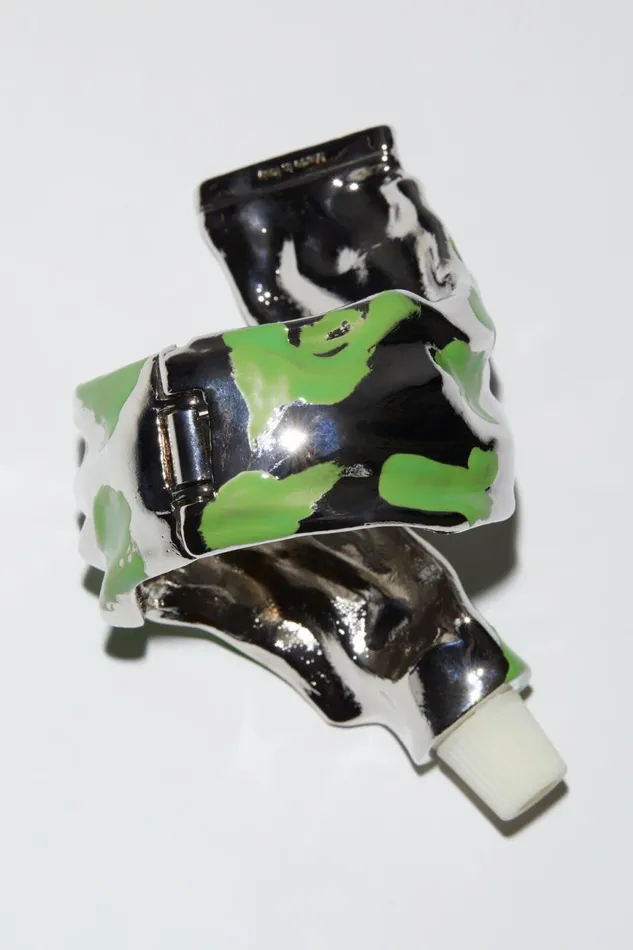 Women Paint Tube Bracelet Silvergreen Acne Studios Jewellery