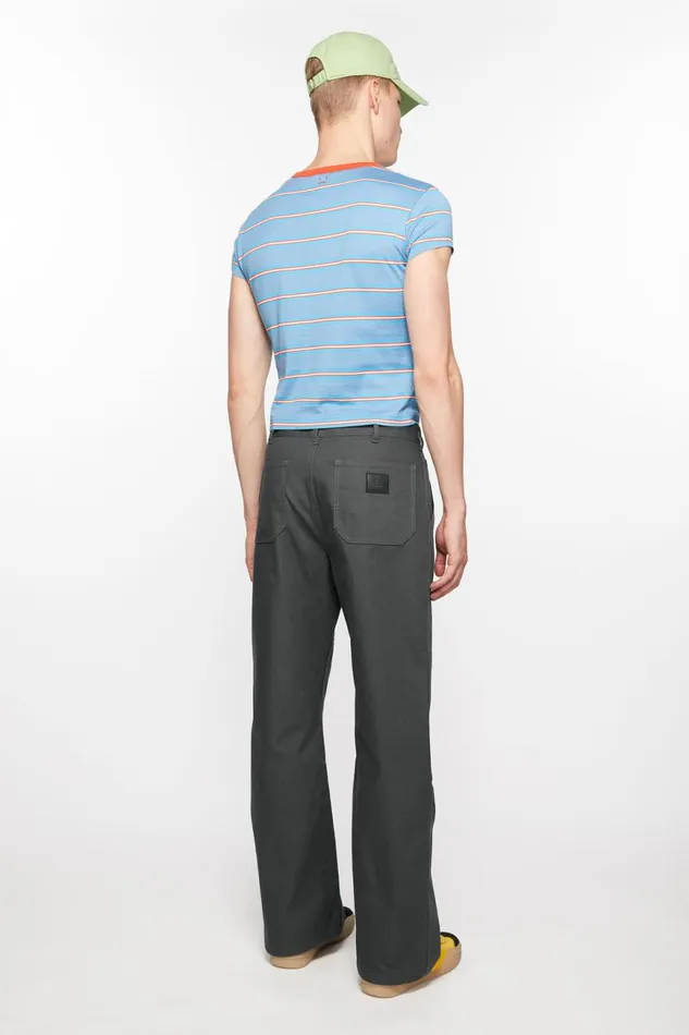Women Patch Canvas Trousers Dark Grey Acne Studios Trousers