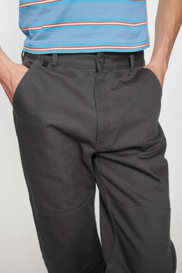 Women Patch Canvas Trousers Dark Grey Acne Studios Trousers