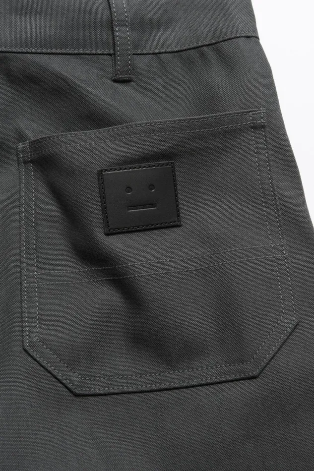 Women Patch Canvas Trousers Dark Grey Acne Studios Trousers