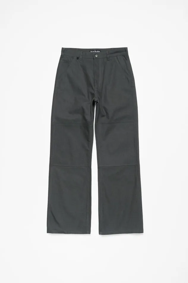 Women Patch Canvas Trousers Dark Grey Acne Studios Trousers
