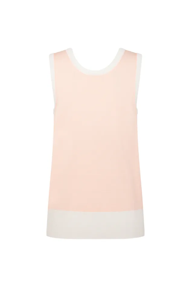 Women Pin Sleeveless Sweater Peach Beige Sonia Rykiel Tank Tops