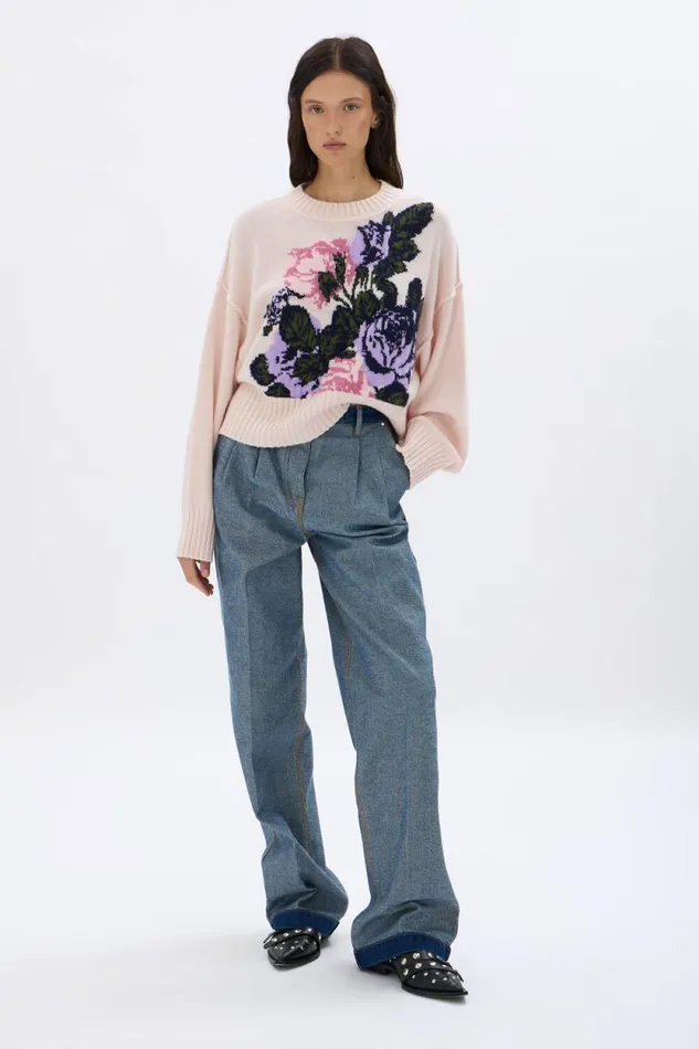 Women Pleated Jeans Raw Blue Sonia Rykiel Trousers And Denim