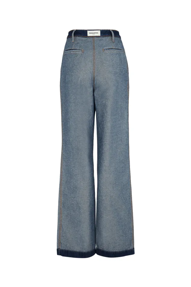 Women Pleated Jeans Raw Blue Sonia Rykiel Trousers And Denim