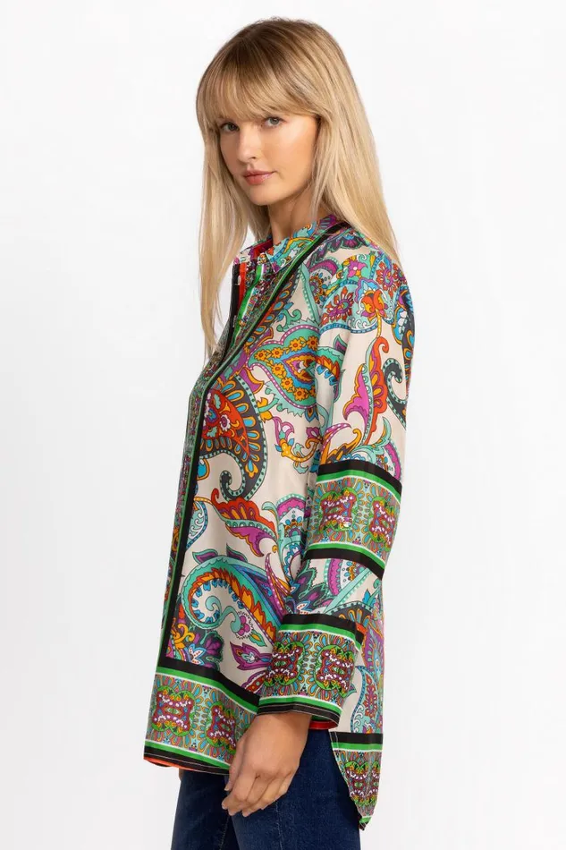 Women Plus Size Johnny Was DELIA TUNIC Cachemir Scarf Print