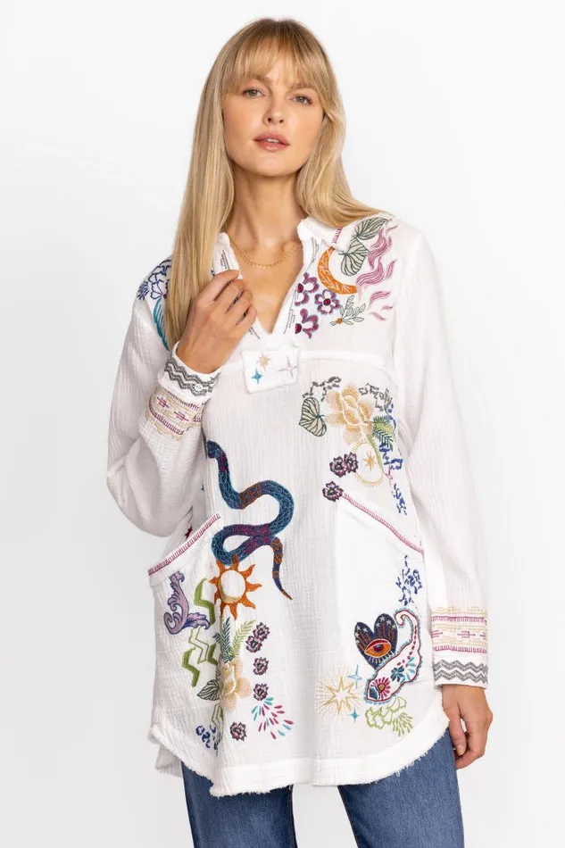 Women Plus Size Johnny Was LEYVA TUNIC Natural