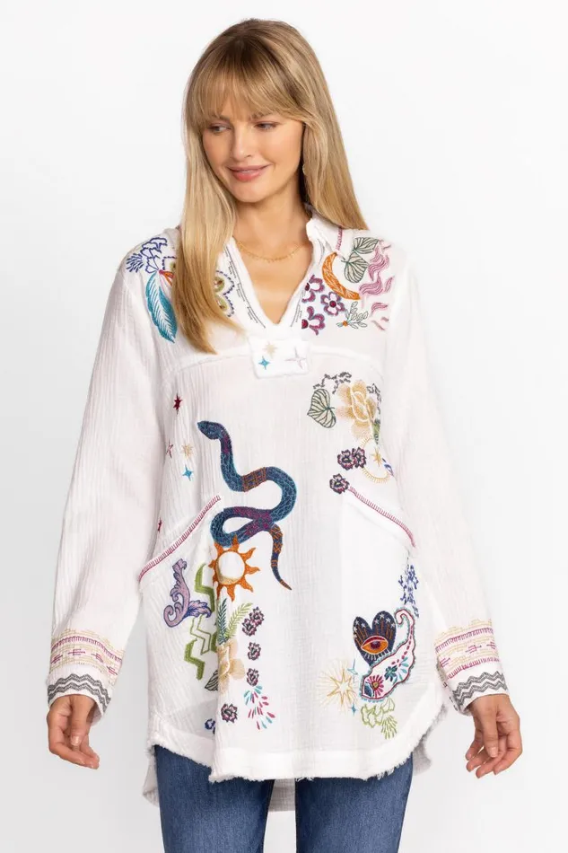 Women Plus Size Johnny Was LEYVA TUNIC Natural