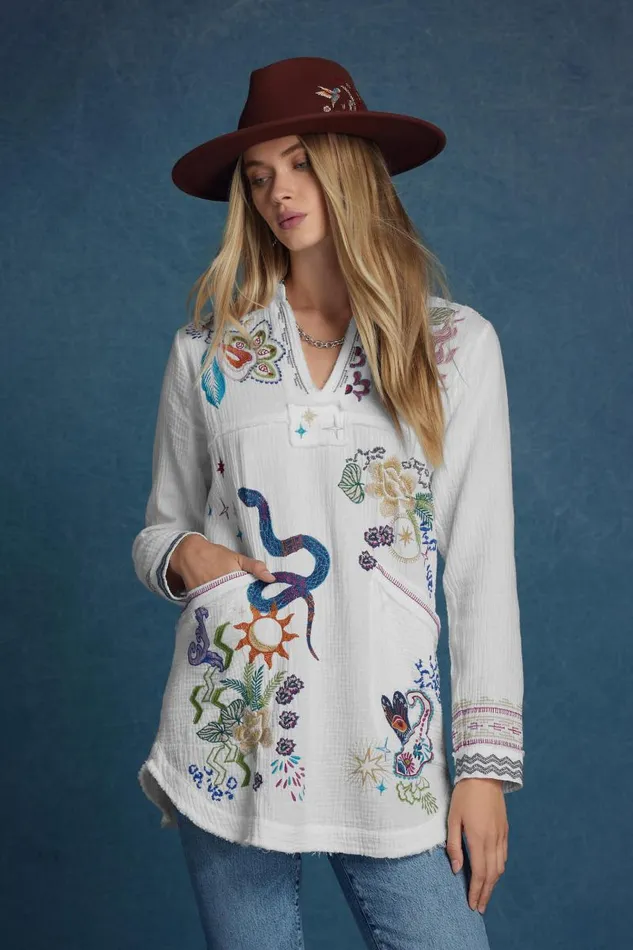 Women Plus Size Johnny Was LEYVA TUNIC Natural