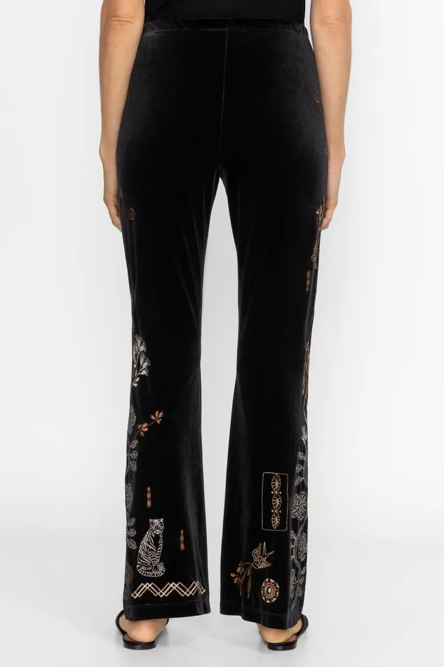 Women Plus Size Johnny Was STRETCH VELVET BABY BOOT LEGGING Black