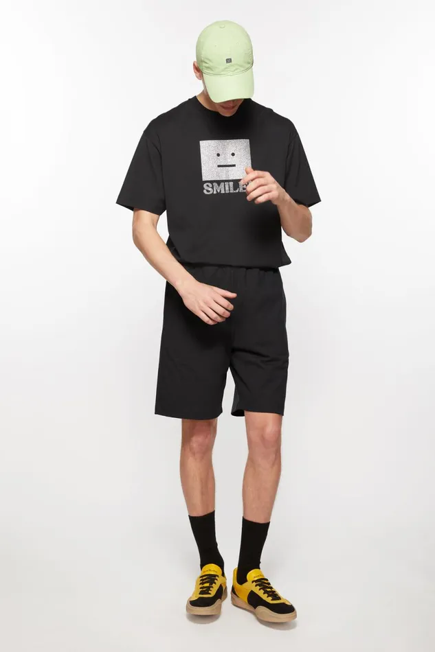 Women Printed Sweat Shorts Black Acne Studios Shorts