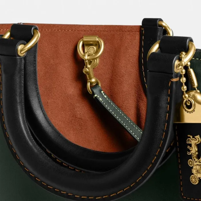 Women Rae Tote In Colorblock Brassamazon Green Multi Coach Totes and Carryalls Women Rae Tote In Colorblock Brassamazon Green Multi Coach Totes and Carryalls