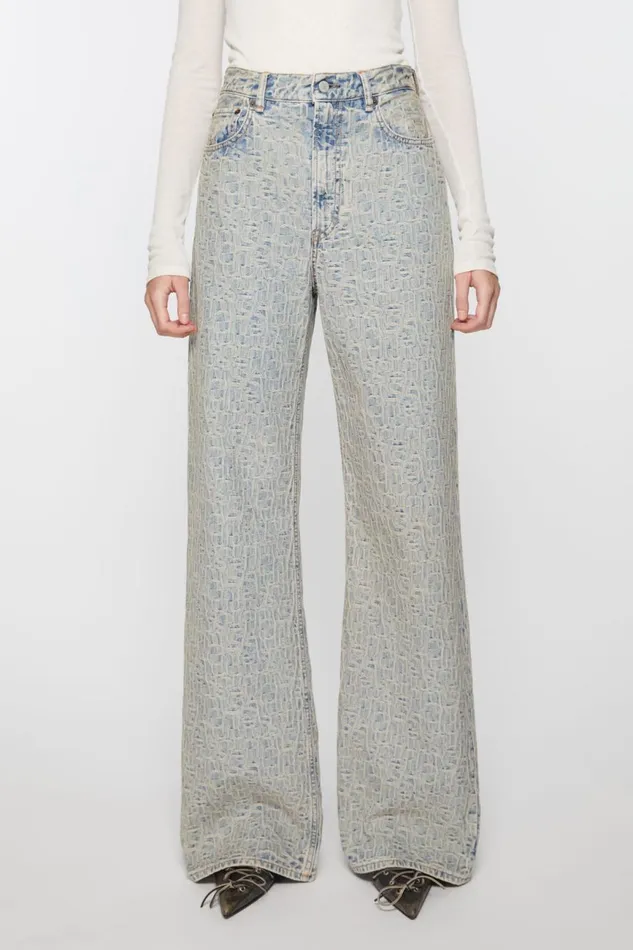 Women Relaxed Fit Jeans 8211 2022 Monogram Bluebeige Acne Studios Jeans