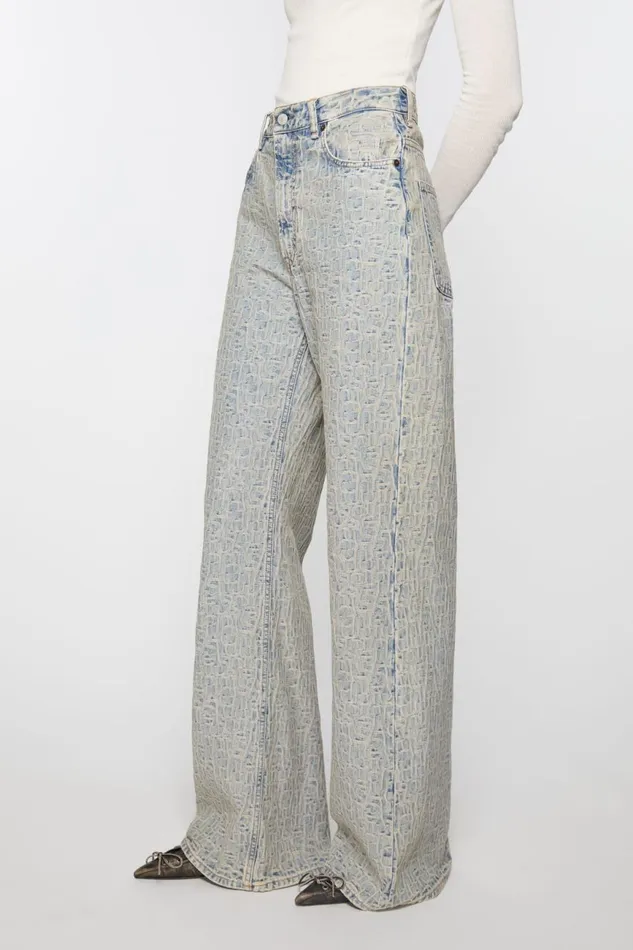 Women Relaxed Fit Jeans 8211 2022 Monogram Bluebeige Acne Studios Jeans