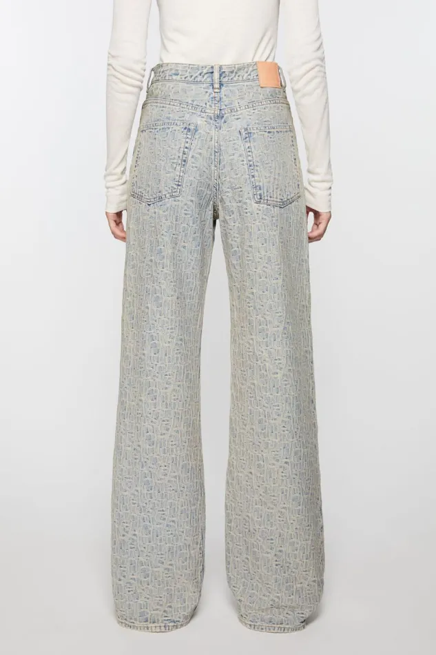 Women Relaxed Fit Jeans 8211 2022 Monogram Bluebeige Acne Studios Jeans