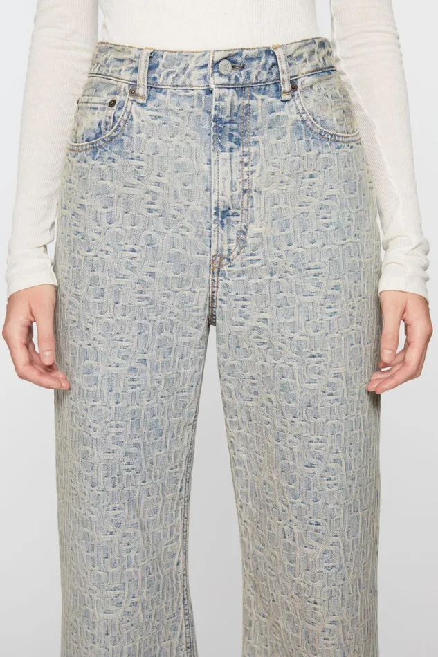 Women Relaxed Fit Jeans 8211 2022 Monogram Bluebeige Acne Studios Jeans