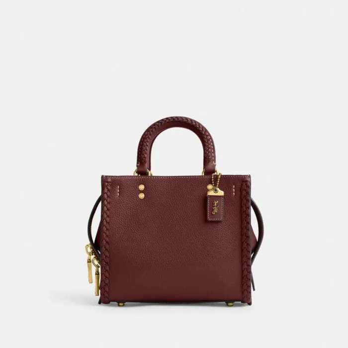 Women Rogue 20 With Braid Brasswine Coach Satchels and Top Handles