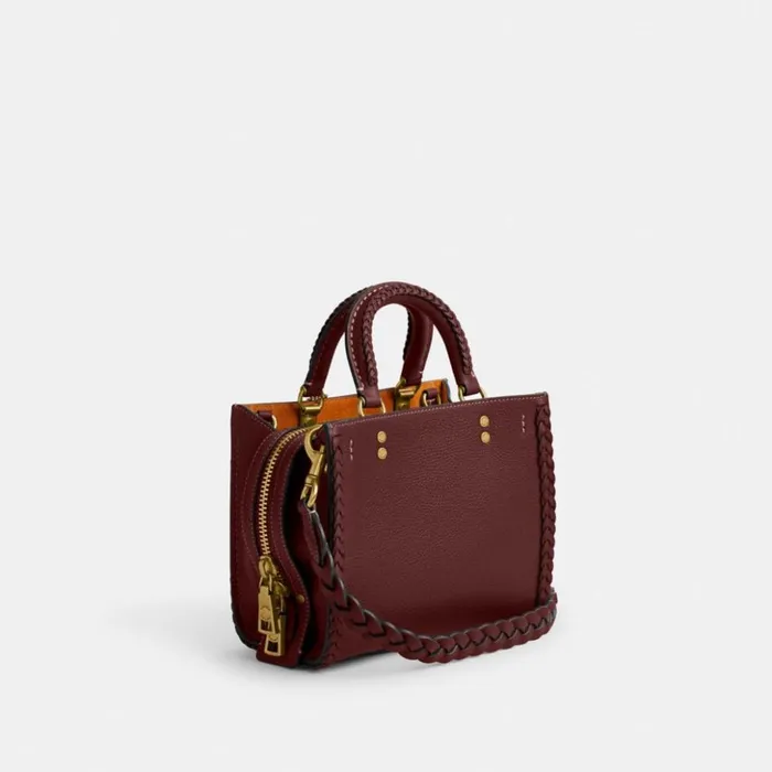 Women Rogue 20 With Braid Brasswine Coach Satchels and Top Handles