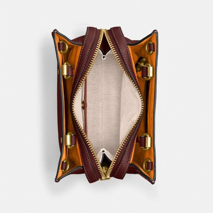 Women Rogue 20 With Braid Brasswine Coach Satchels and Top Handles