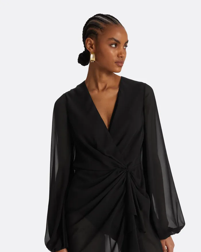 Women Safiyaa Prova Black Midi Dress Black Swimwear