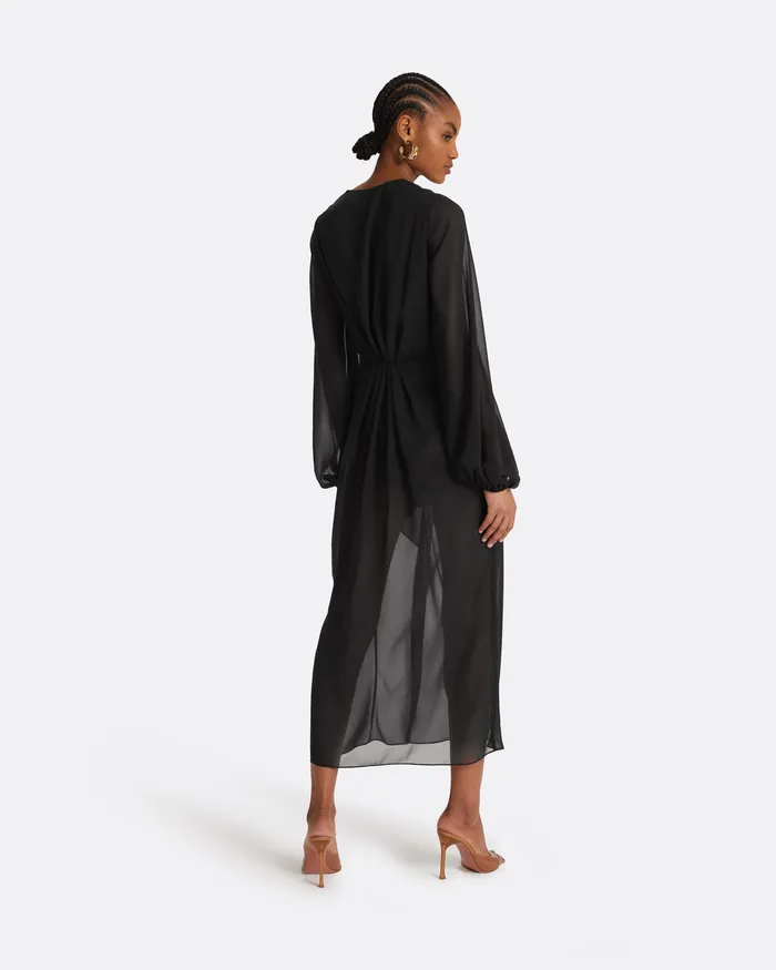 Women Safiyaa Prova Black Midi Dress Black Swimwear