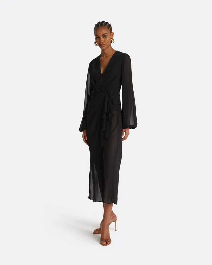 Women Safiyaa Prova Black Midi Dress Black Swimwear