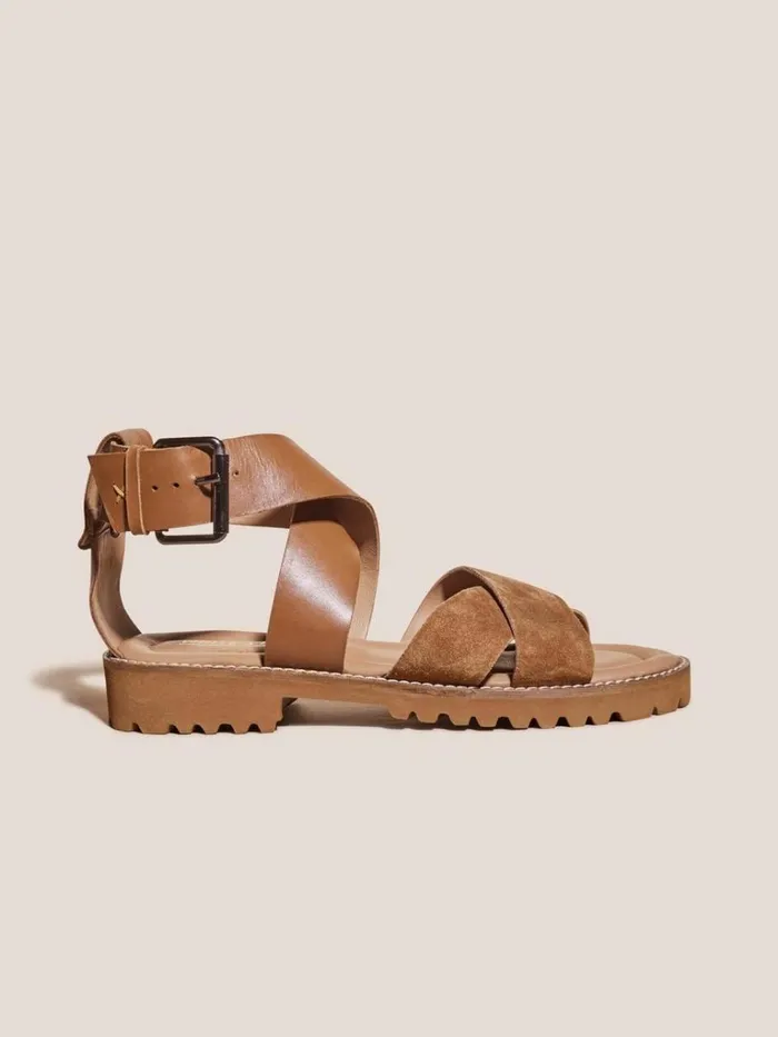 Women SANDALS White Stuff Chunky Leather Sandal Mid Tan