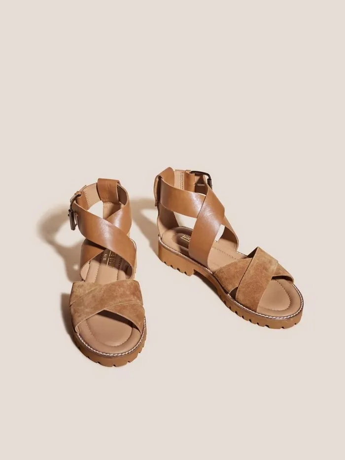 Women SANDALS White Stuff Chunky Leather Sandal Mid Tan