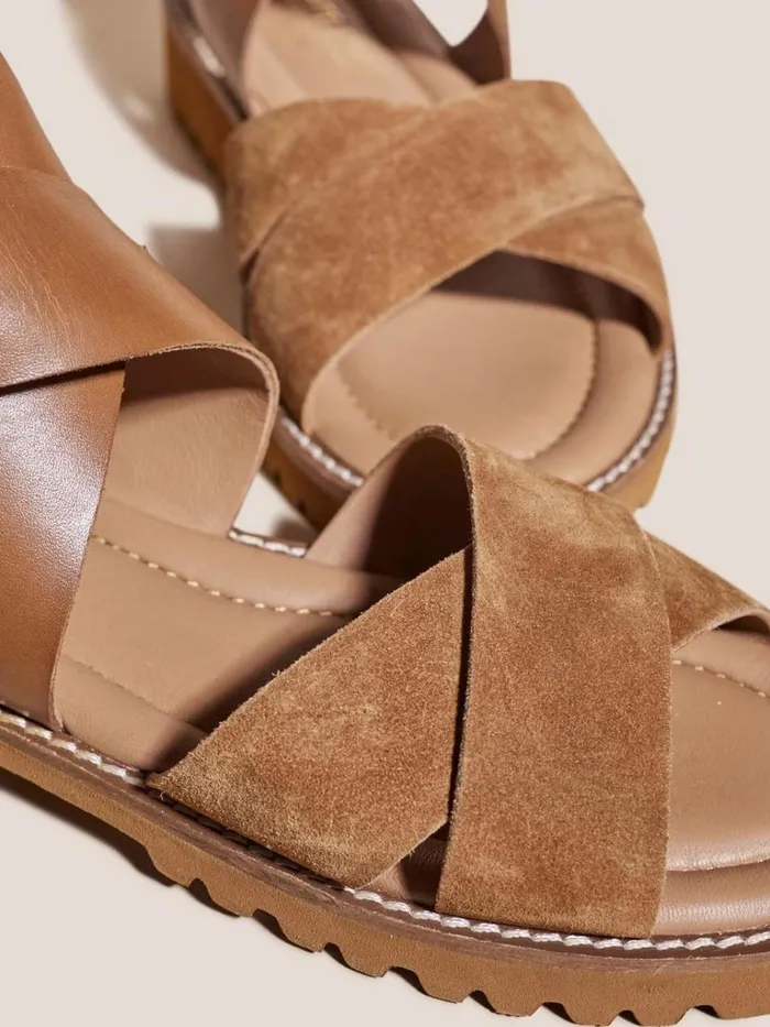 Women SANDALS White Stuff Chunky Leather Sandal Mid Tan