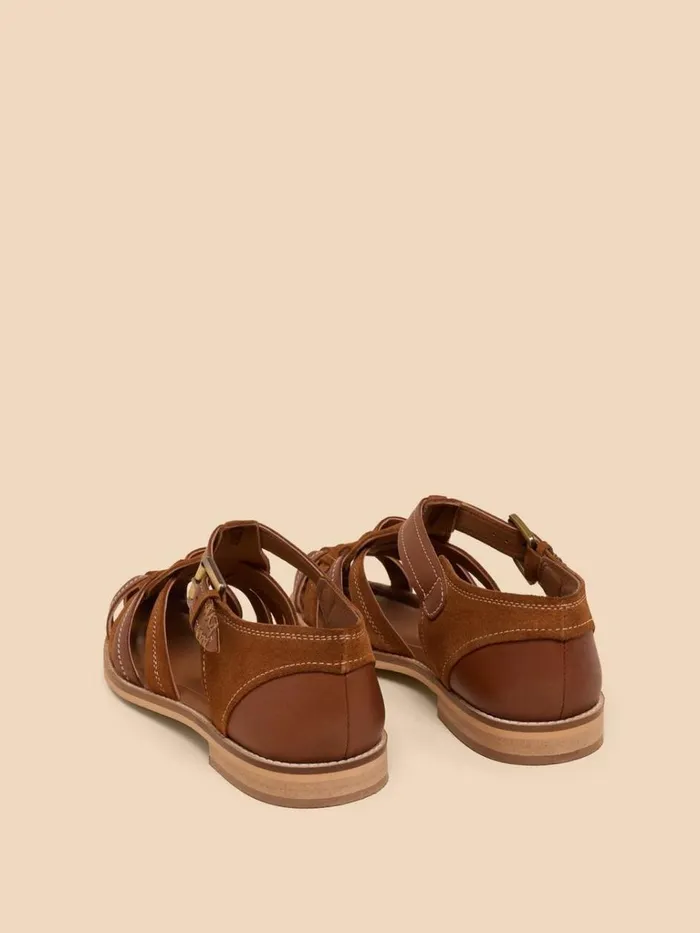 Women SANDALS White Stuff Floral Leather Fisherman Shoe Mid Tan Women SANDALS White Stuff Floral Leather Fisherman Shoe Mid Tan