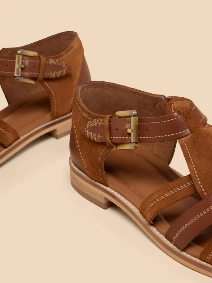Women SANDALS White Stuff Floral Leather Fisherman Shoe Mid Tan Women SANDALS White Stuff Floral Leather Fisherman Shoe Mid Tan