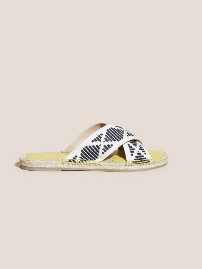 Women SANDALS White Stuff Jacquard Espadrille Mule Deep Yellow