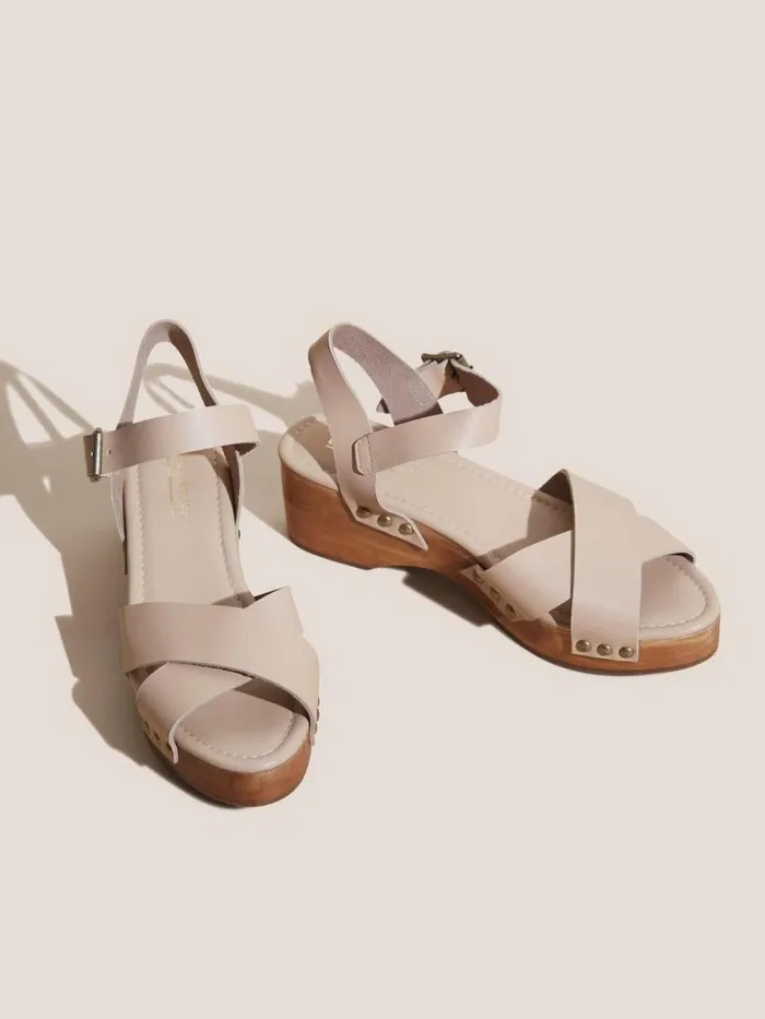 Women SANDALS White Stuff Low Leather Mix Clog Light Natural Women SANDALS White Stuff Low Leather Mix Clog Light Natural