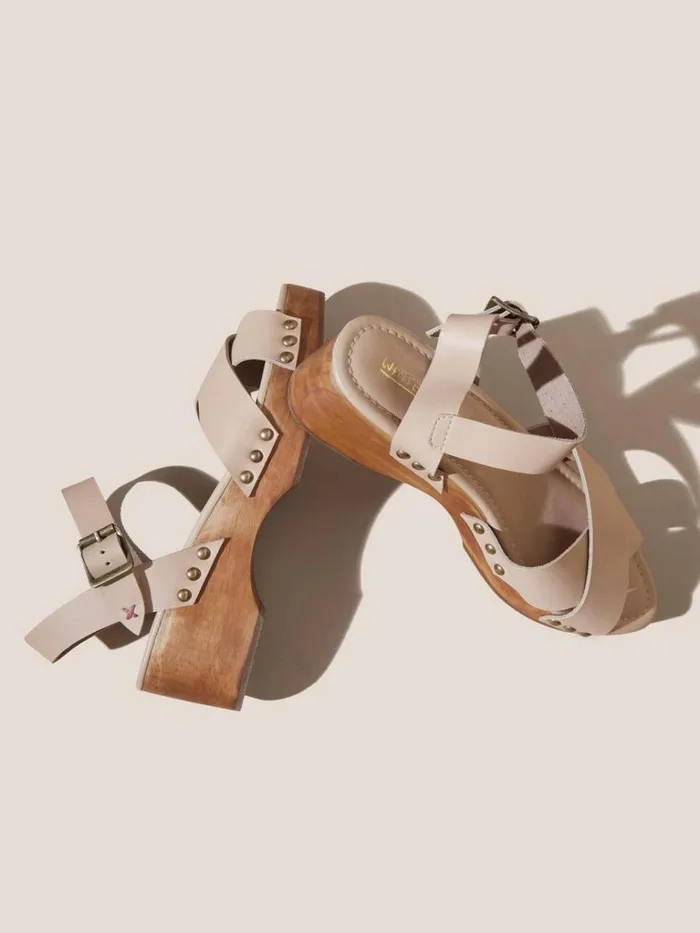 Women SANDALS White Stuff Low Leather Mix Clog Light Natural Women SANDALS White Stuff Low Leather Mix Clog Light Natural