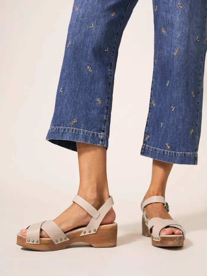 Women SANDALS White Stuff Low Leather Mix Clog Light Natural Women SANDALS White Stuff Low Leather Mix Clog Light Natural