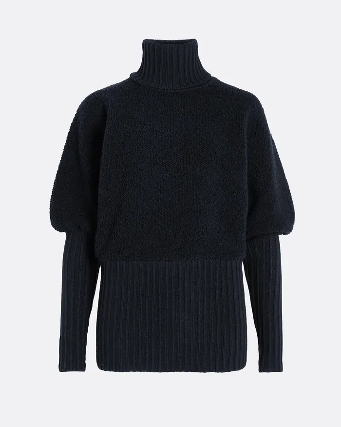 Women Sara Navy Knit Navy Knitwear Safiyaa