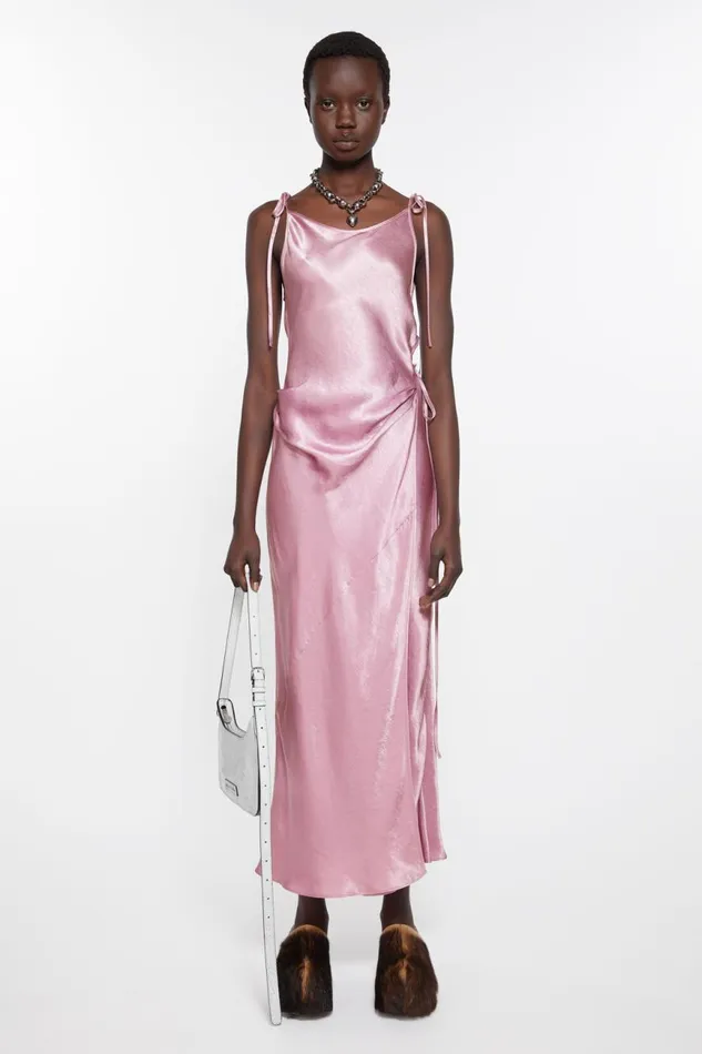 Women Satin Dress Lilac Purple Acne Studios Dresses