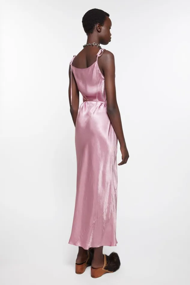 Women Satin Dress Lilac Purple Acne Studios Dresses