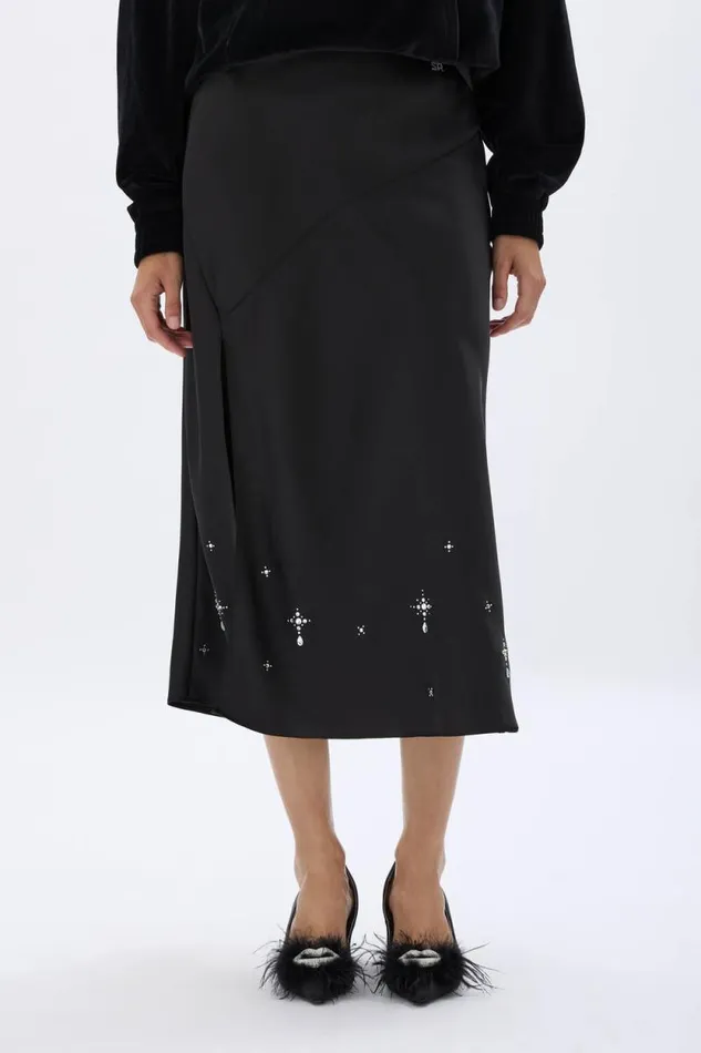 Women Satin Skirt Black Black Sonia Rykiel Skirts