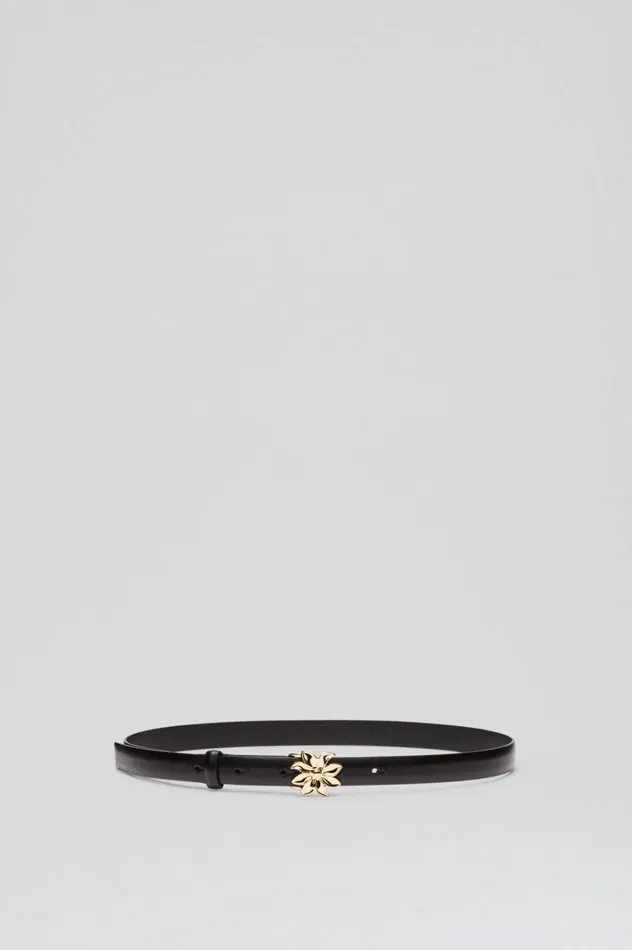 Women Scanlan Theodore Belts FLOWER BUCKLE BELT 2 Nero