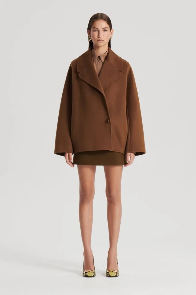 Women Scanlan Theodore Coats COCOON SLEEVE COAT Spice