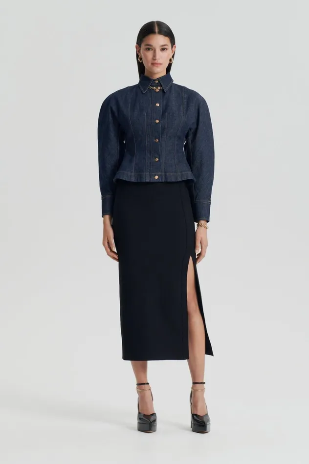 Women Scanlan Theodore Denim DENIM COCOON SLEEVE JACKET Indigo