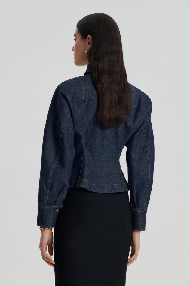 Women Scanlan Theodore Denim DENIM COCOON SLEEVE JACKET Indigo Women Scanlan Theodore Denim DENIM COCOON SLEEVE JACKET Indigo