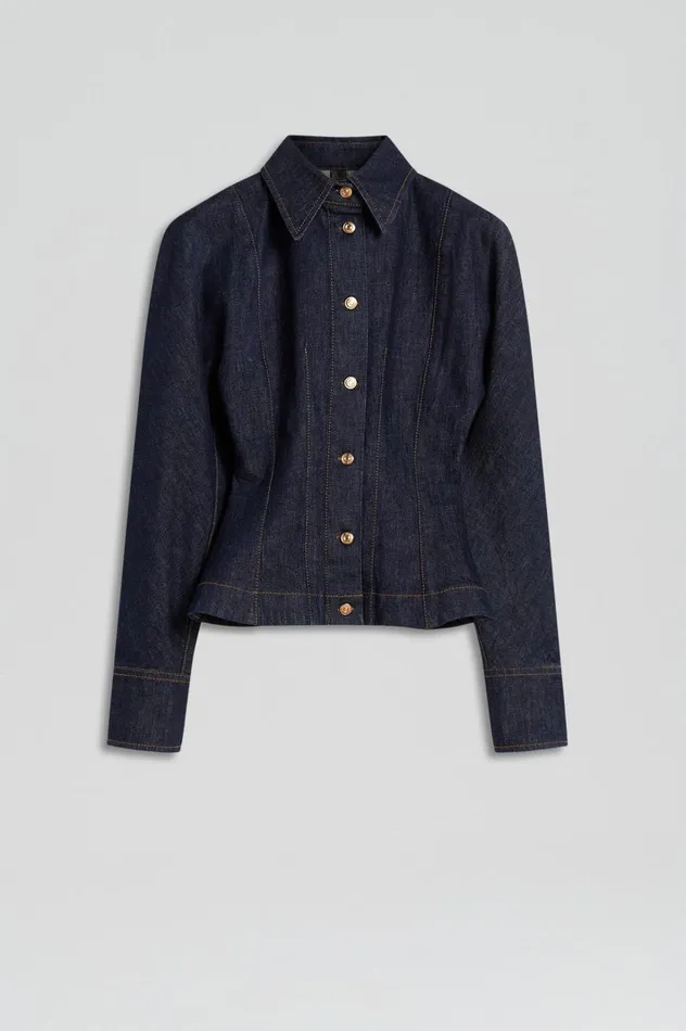 Women Scanlan Theodore Denim DENIM COCOON SLEEVE JACKET Indigo Women Scanlan Theodore Denim DENIM COCOON SLEEVE JACKET Indigo