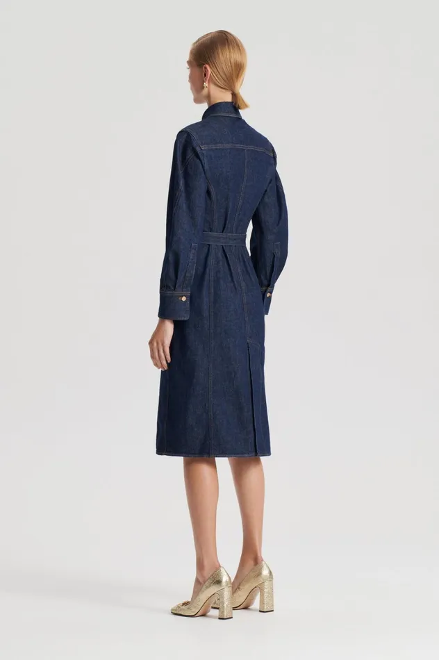 Women Scanlan Theodore Denim DENIM GOLD BUCKLE DRESS Indigob Women Scanlan Theodore Denim DENIM GOLD BUCKLE DRESS Indigob