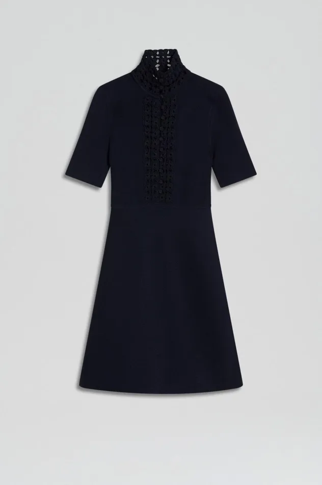 Women Scanlan Theodore Dresses CREPE KNIT DAISY MINI DRESS Navy Women Scanlan Theodore Dresses CREPE KNIT DAISY MINI DRESS Navy